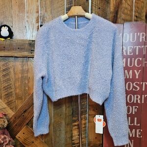 Cider Lavender Fuzzy Sweater Shimmery